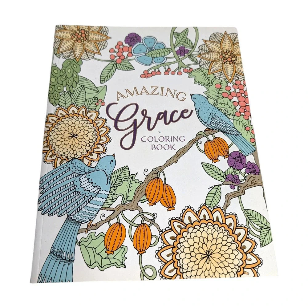 Amazing Grace Coloring‎ Book Scripture Designs Birds Flowers Tear Out Pages